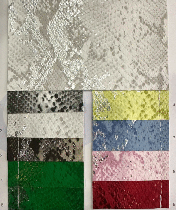 Stamping Snake Skin Pattern Pu Synthetic Leather for Shoes Bags Belt Garment - Image 8