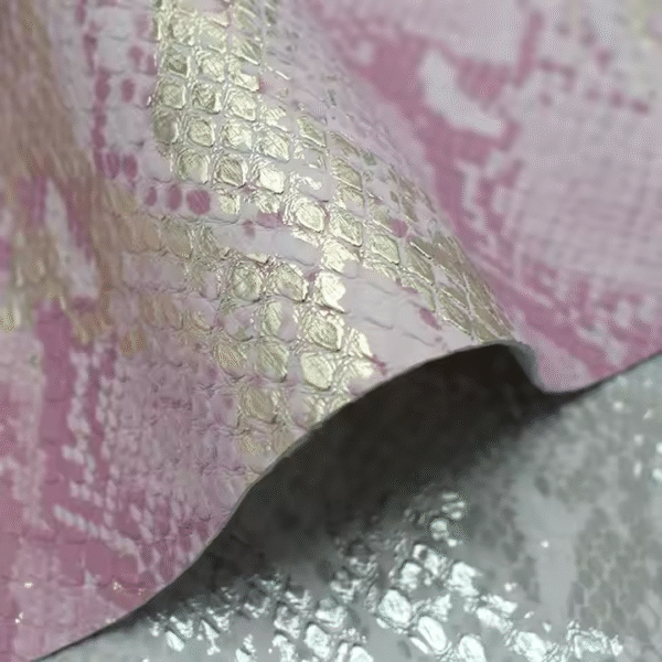 Stamping Snake Skin Pattern Pu Synthetic Leather for Shoes Bags Belt Garment - Image 2