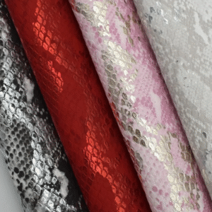 Stamping Snake Skin Pattern Pu Synthetic Leather for Shoes Bags Belt Garment