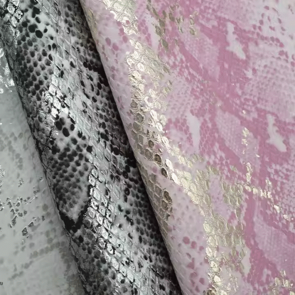 Stamping Snake Skin Pattern Pu Synthetic Leather for Shoes Bags Belt Garment - Image 6
