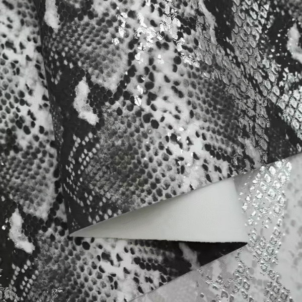 Stamping Snake Skin Pattern Pu Synthetic Leather for Shoes Bags Belt Garment - Image 4