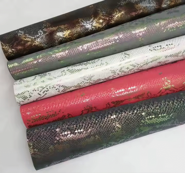 Wholesale Brushed Faux Snake Pu Leather Fabric for Shoes Garment Bags - Image 6