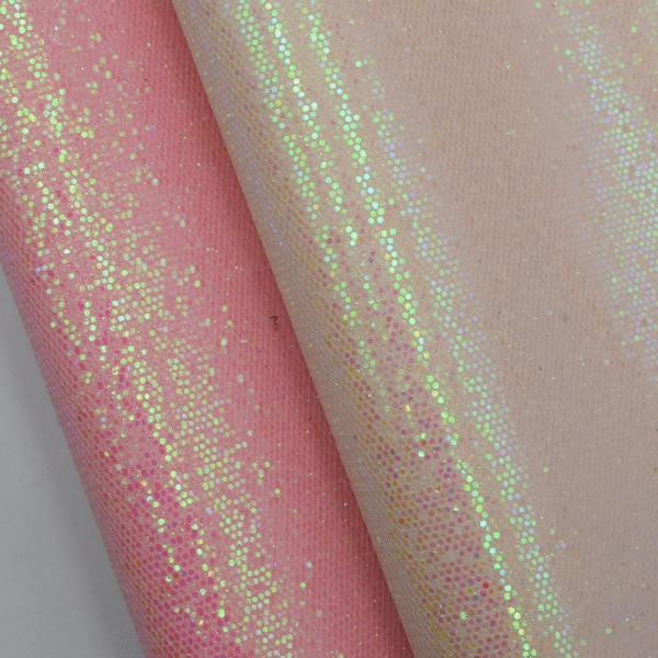Mesh Glitter Fabric PU Leather with Shining Net Bag for Electronic Packaging Waterproof Elastic Decorative Roll Woven Backing - Image 8